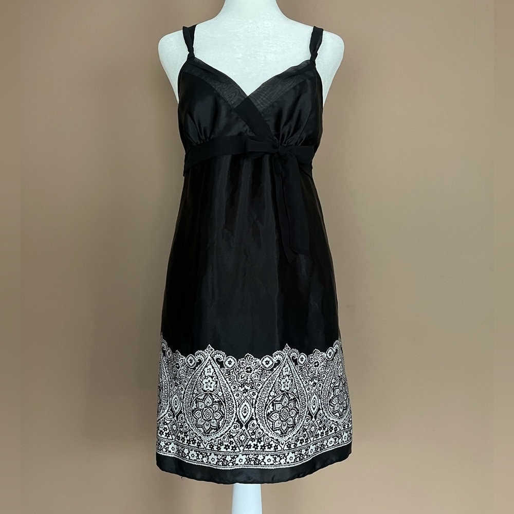 {Morgan Taylor} Intimates Satin Sleeveless Nightgown in Black - Women's Small